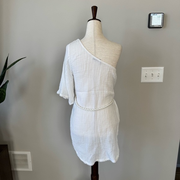 Abercrombie & Fitch One-Shoulder Tunic Coverup Braided Tassel Belt Size: S/M - Picture 4 of 10